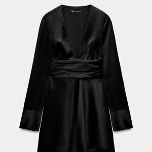 ZARA SATIN EFFECT MINI DRESS